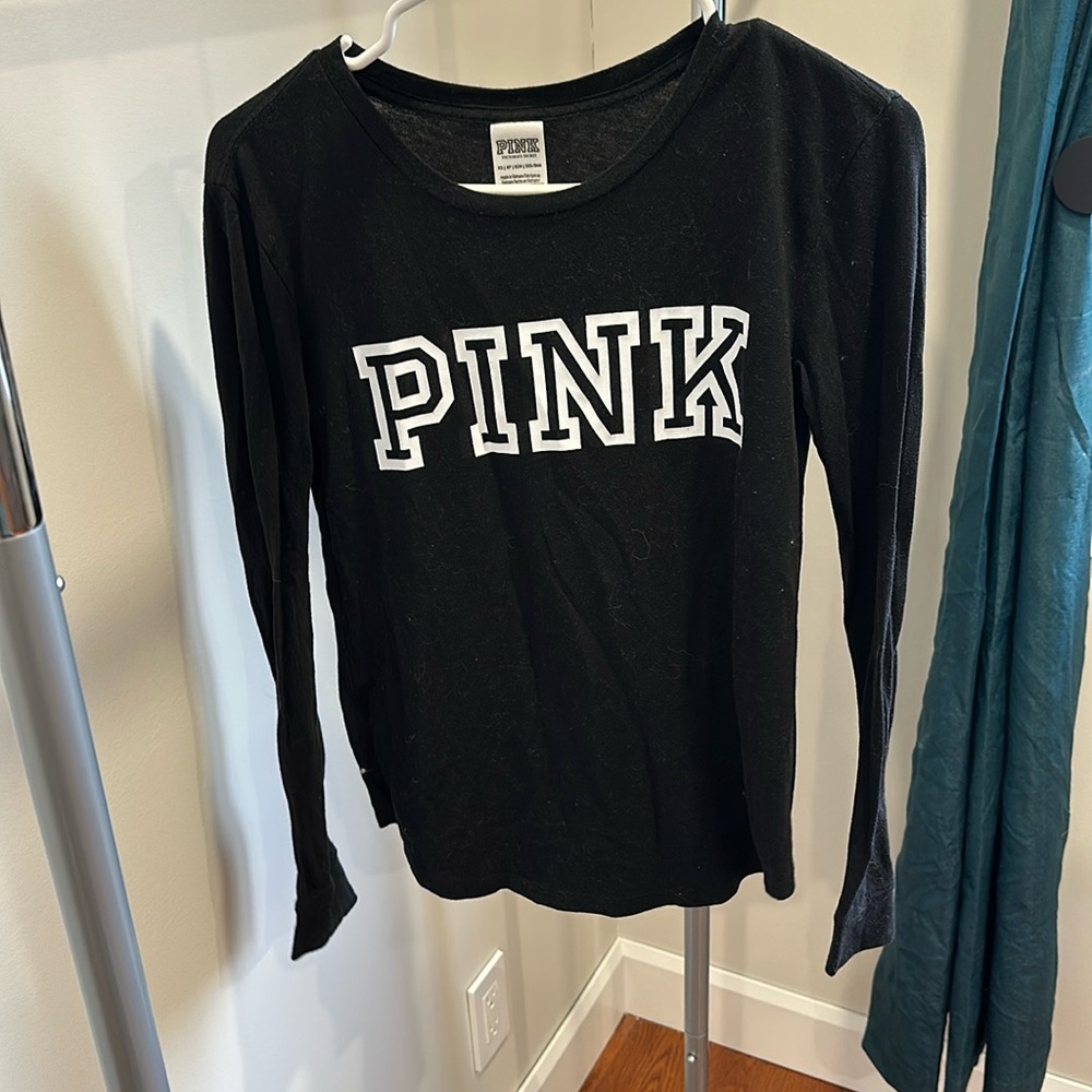 PINK Victoria's Secret Black Long Sleeve Top